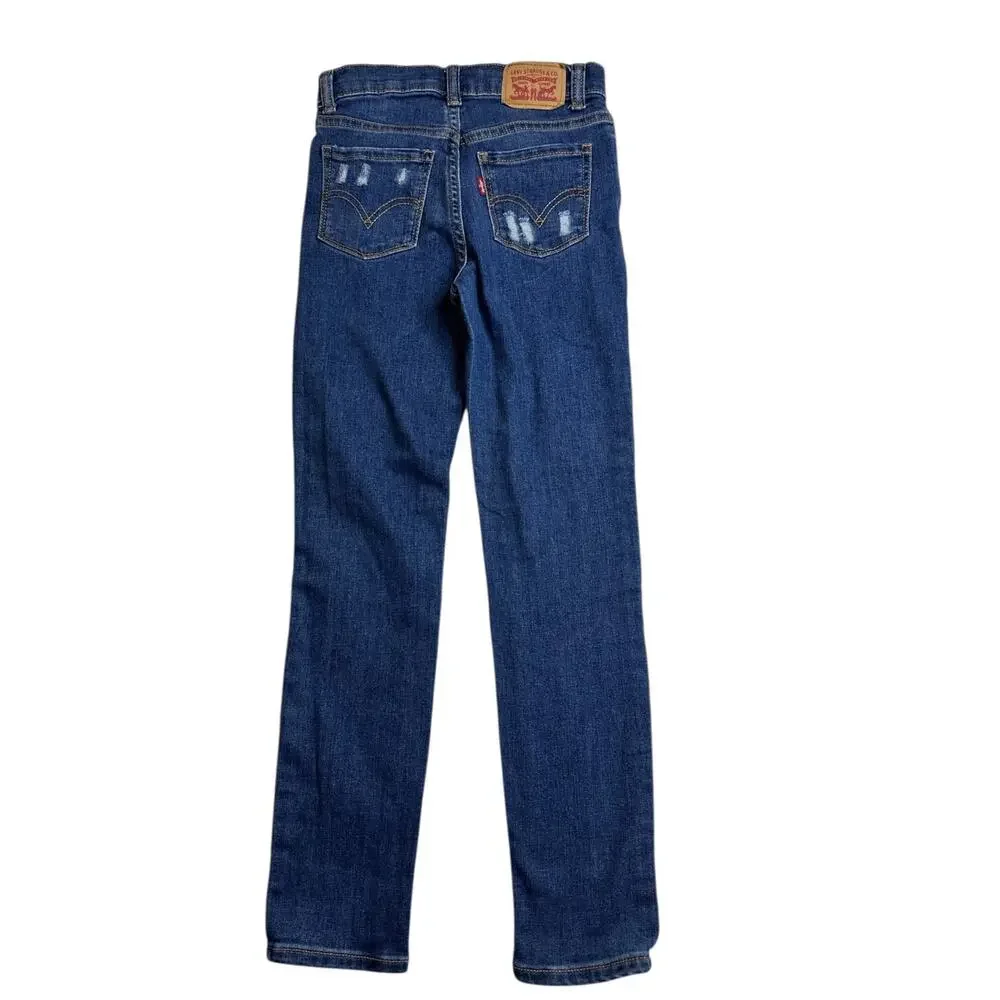 Levis Youth Girls‎ Jeans Medium 7/8 720 High Rise Super Skinny Distressed Denim